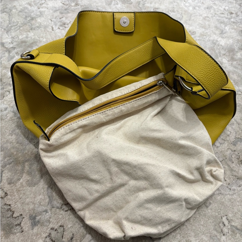 Yellow Leather Shoulder Bag - Picture 4 of 11